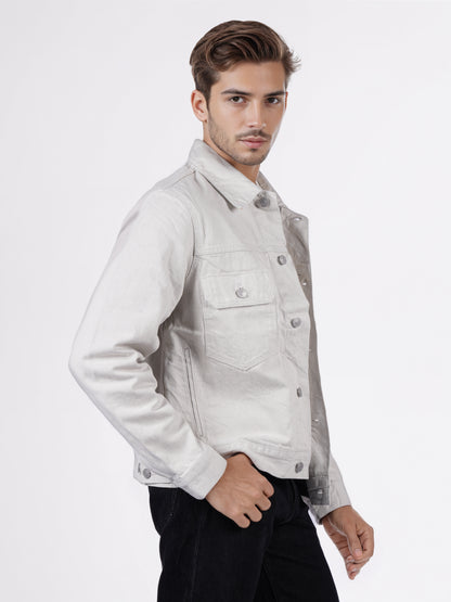 Celio Men Beige Solid Regular Fit Cotton Jackets