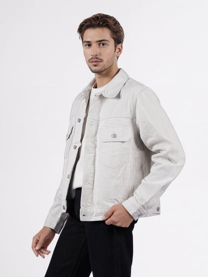 Celio Men Beige Solid Regular Fit Cotton Jackets