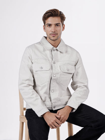 Celio Men Beige Solid Regular Fit Cotton Jackets