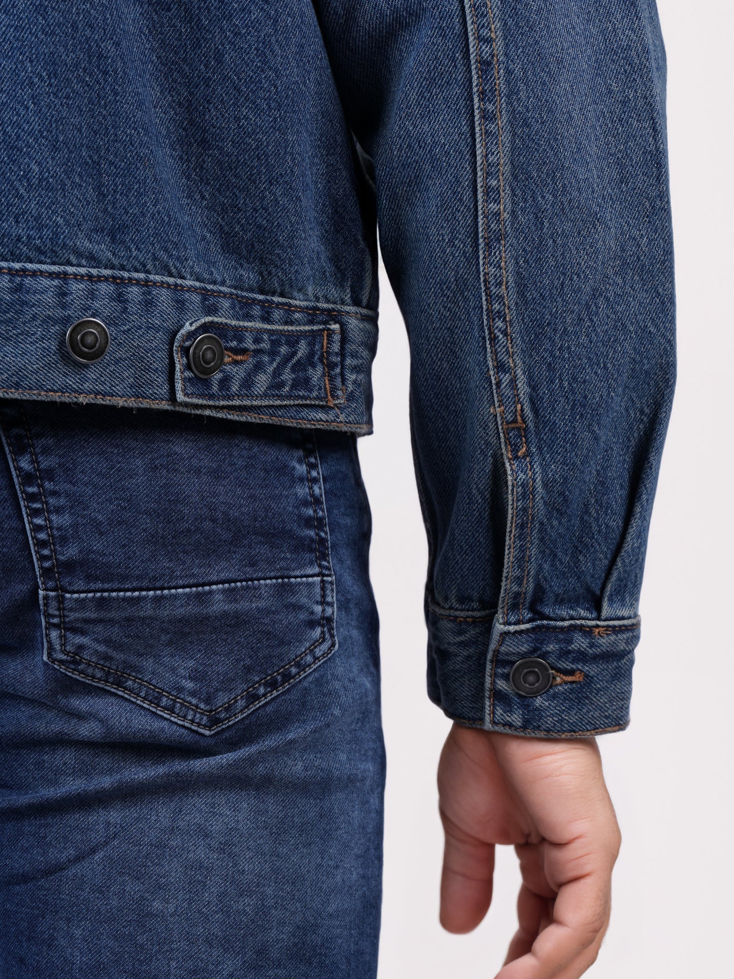 Celio* Men Blue Solid Regular Fit Cotton Jackets