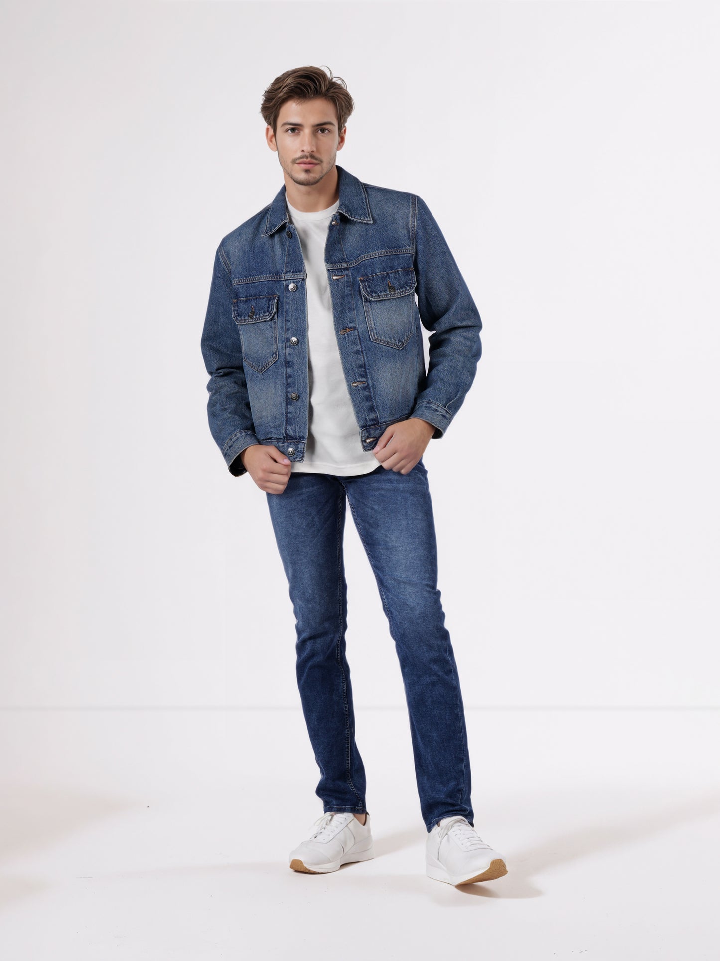 Celio* Men Blue Solid Regular Fit Cotton Jackets