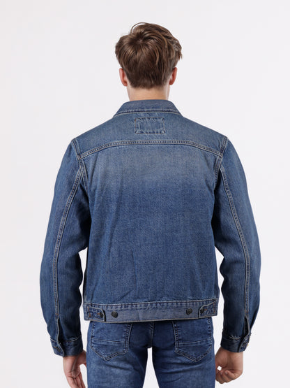 Celio* Men Blue Solid Regular Fit Cotton Jackets