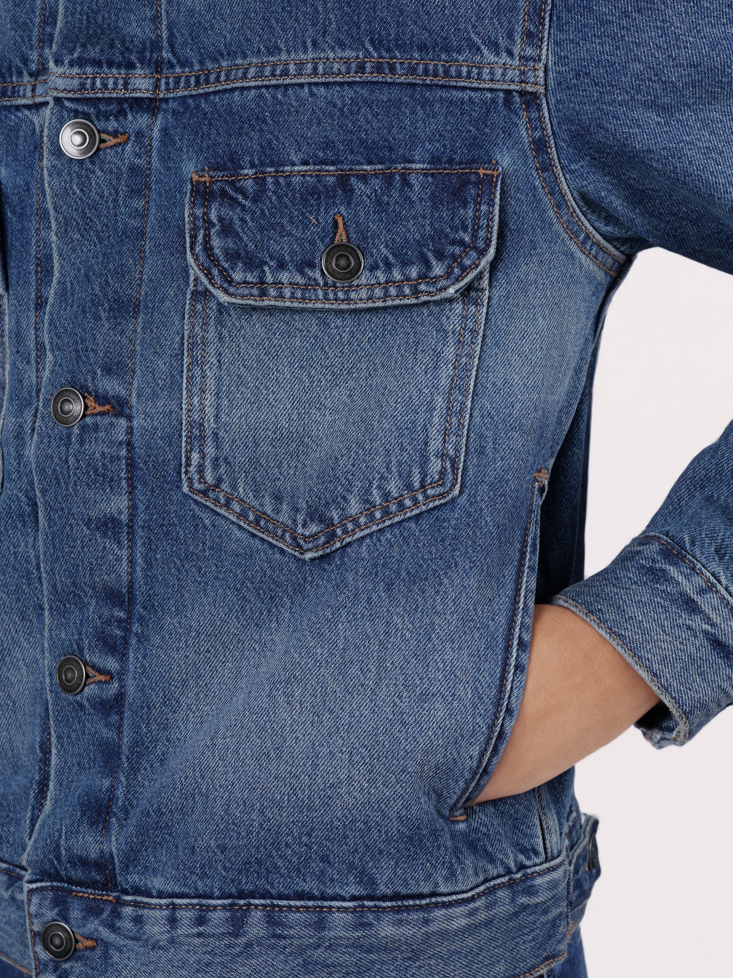 Celio* Men Blue Solid Regular Fit Cotton Jackets