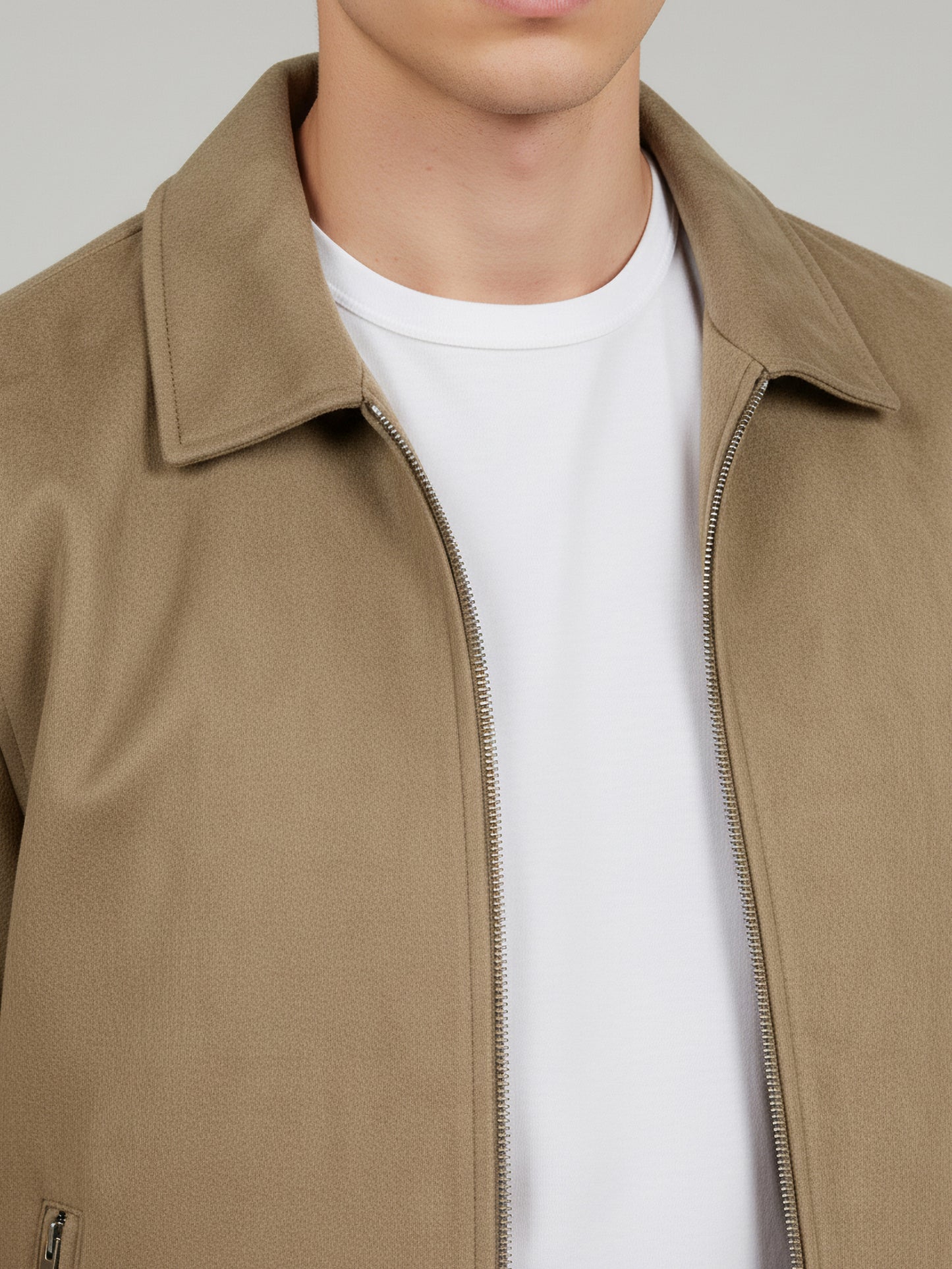 Celio* Men Beige Solid Regular Fit Polyester Jackets