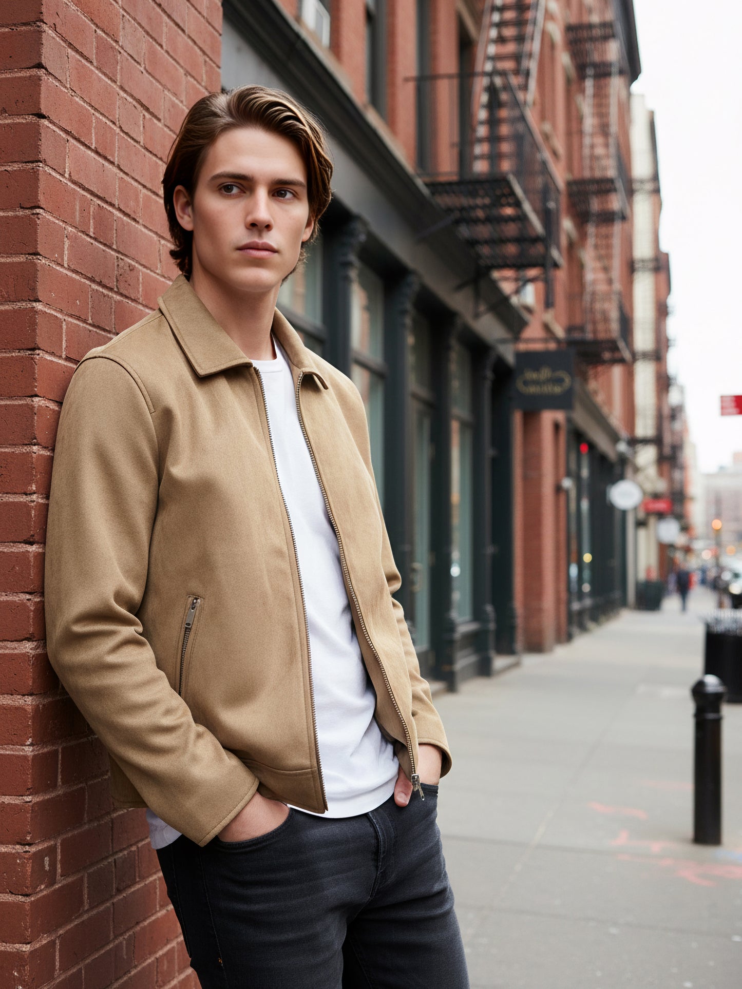 Celio* Men Beige Solid Regular Fit Polyester Jackets