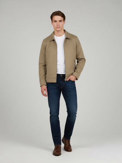 Celio* Men Beige Solid Regular Fit Polyester Jackets