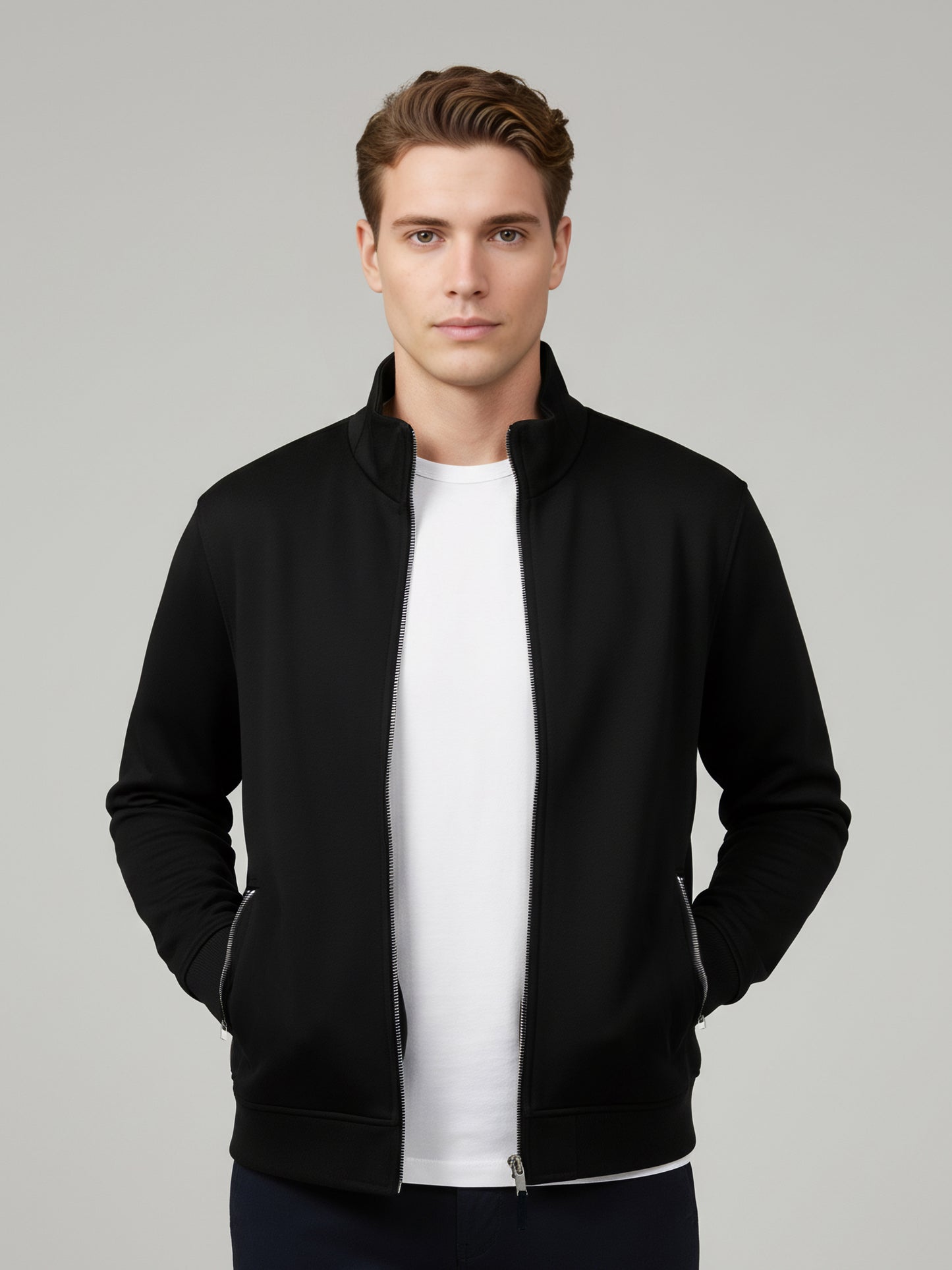 Celio* Men Black Solid Regular Fit Polyester Jackets
