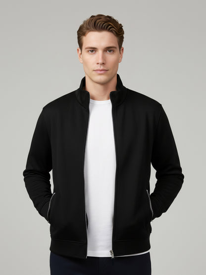 Celio* Men Black Solid Regular Fit Polyester Jackets