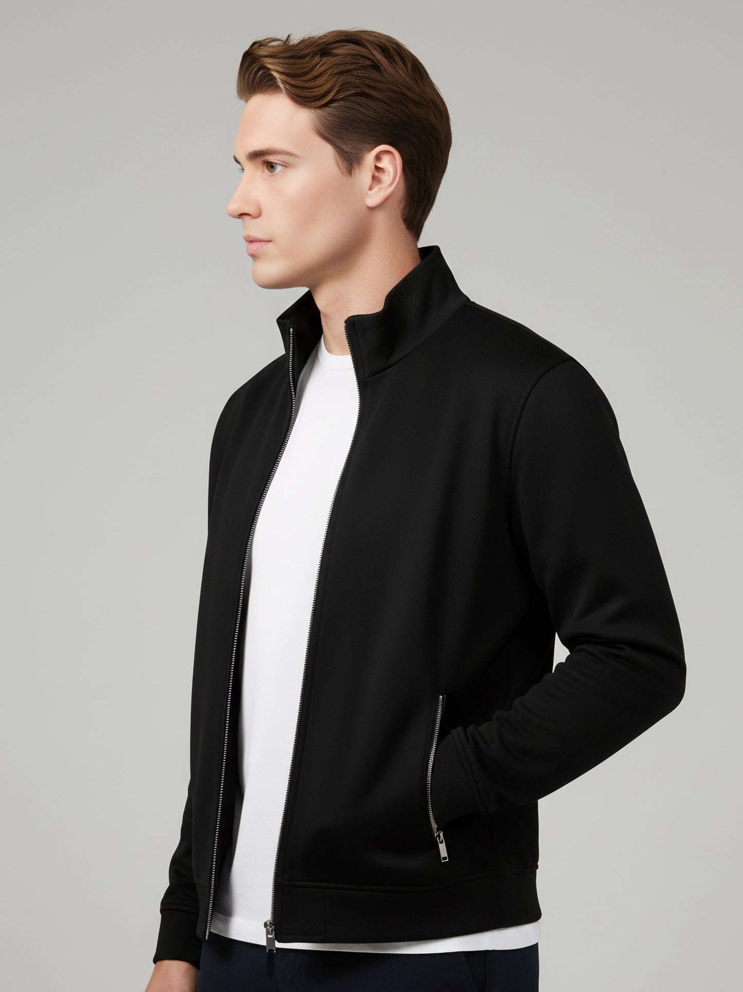 Celio* Men Black Solid Regular Fit Polyester Jackets