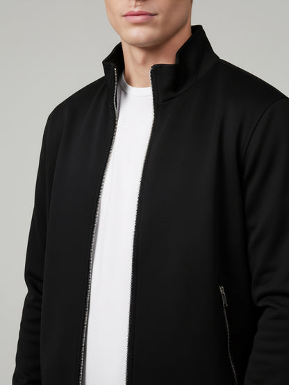 Celio* Men Black Solid Regular Fit Polyester Jackets