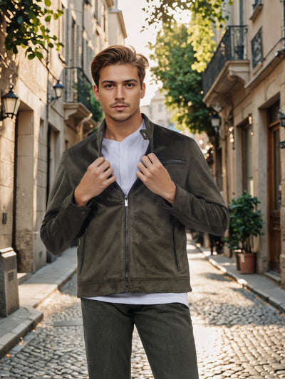 Celio* Men Olive Solid Regular Fit Polyester Jacket