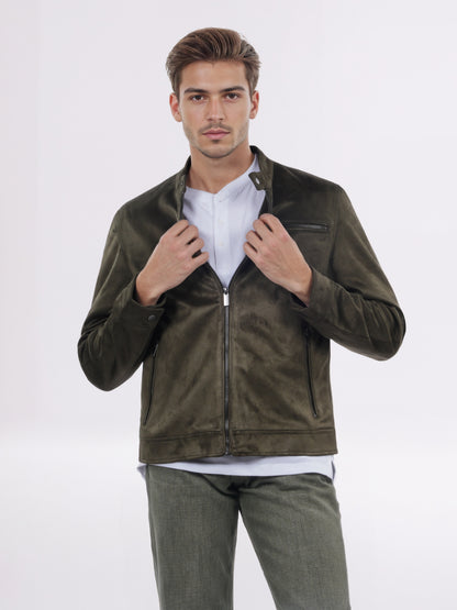 Celio* Men Olive Solid Regular Fit Polyester Jacket