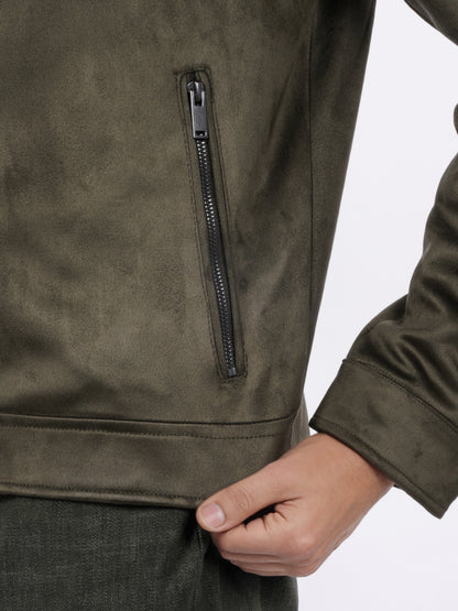 Celio* Men Olive Solid Regular Fit Polyester Jacket