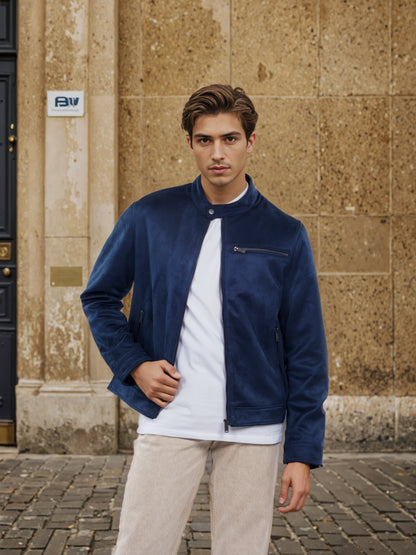 Celio* Men Navy Blue Solid Regular Fit Polyester Jacket