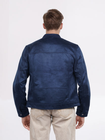 Celio* Men Navy Blue Solid Regular Fit Polyester Jacket