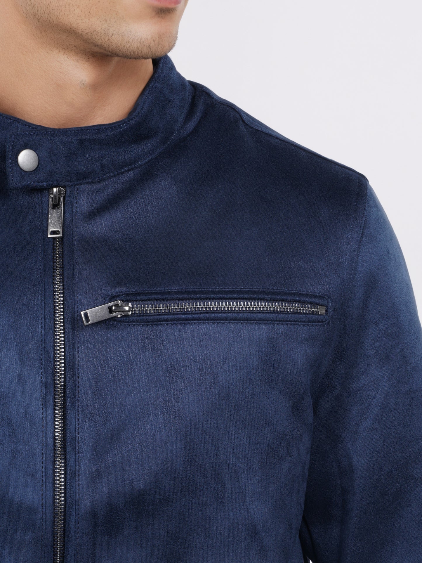 Celio* Men Navy Blue Solid Regular Fit Polyester Jacket