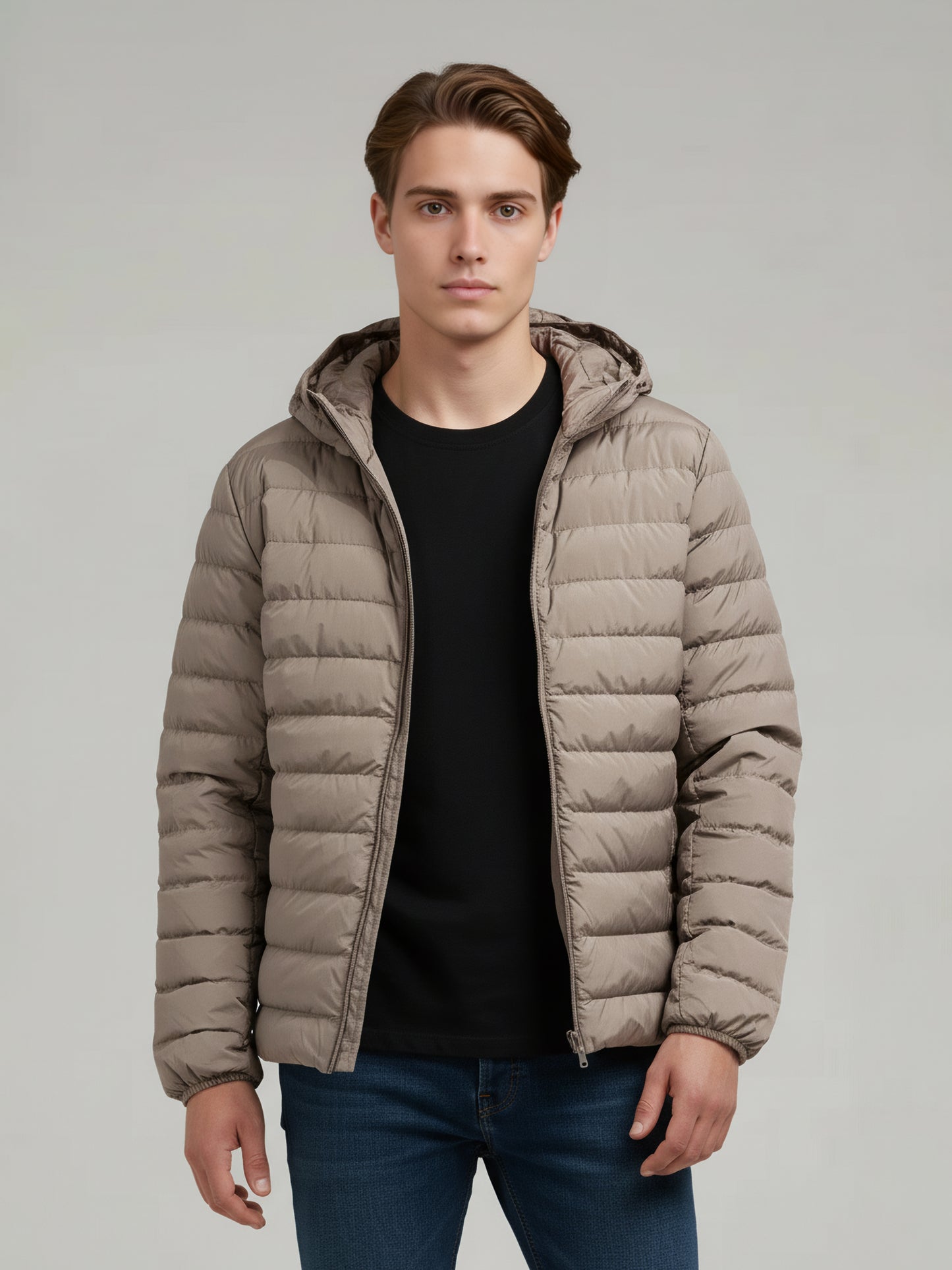 Celio* Men Beige Solid Regular Fit Polyester Jackets