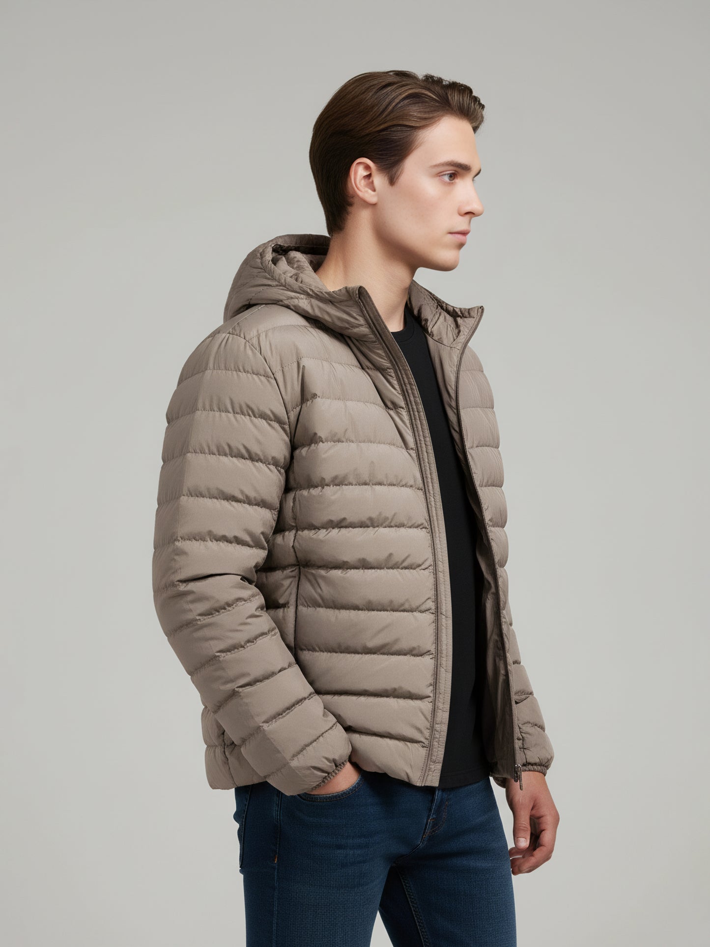 Celio* Men Beige Solid Regular Fit Polyester Jackets