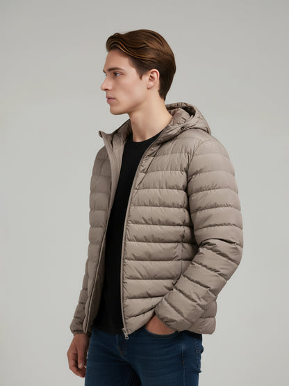 Celio* Men Beige Solid Regular Fit Polyester Jackets