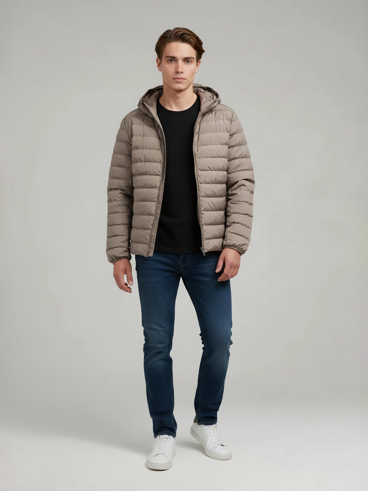 Celio* Men Beige Solid Regular Fit Polyester Jackets