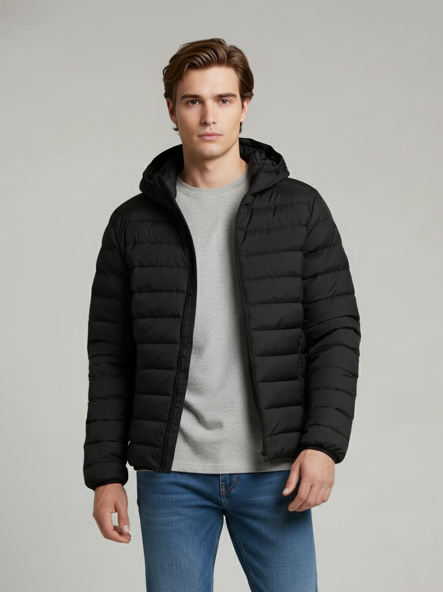 Celio* Men Black Solid Regular Fit Polyester Jackets