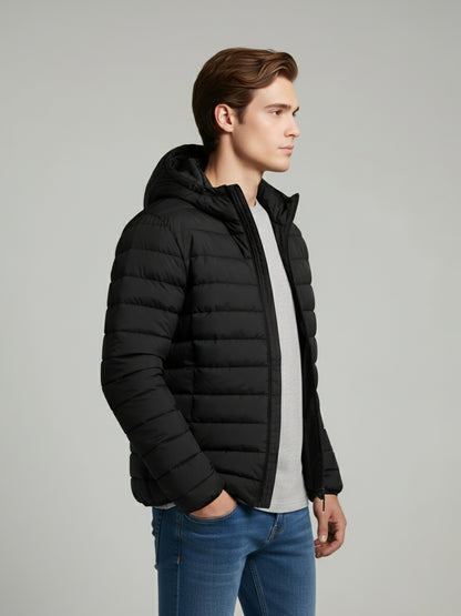 Celio* Men Black Solid Regular Fit Polyester Jackets