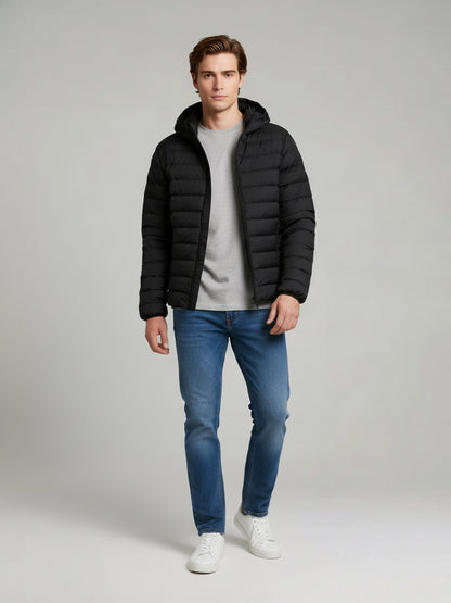 Celio* Men Black Solid Regular Fit Polyester Jackets