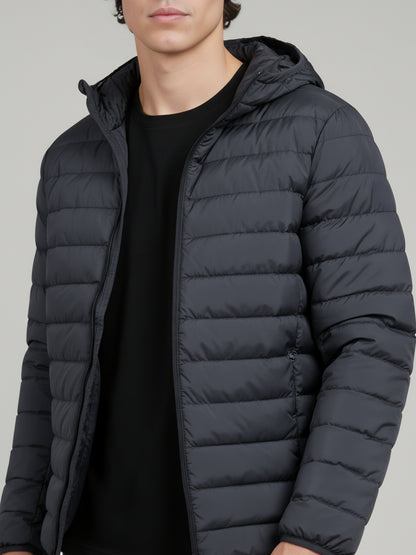 Celio* Men Grey Solid Regular Fit Polyester Jackets