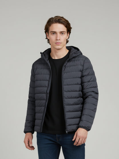 Celio* Men Grey Solid Regular Fit Polyester Jackets