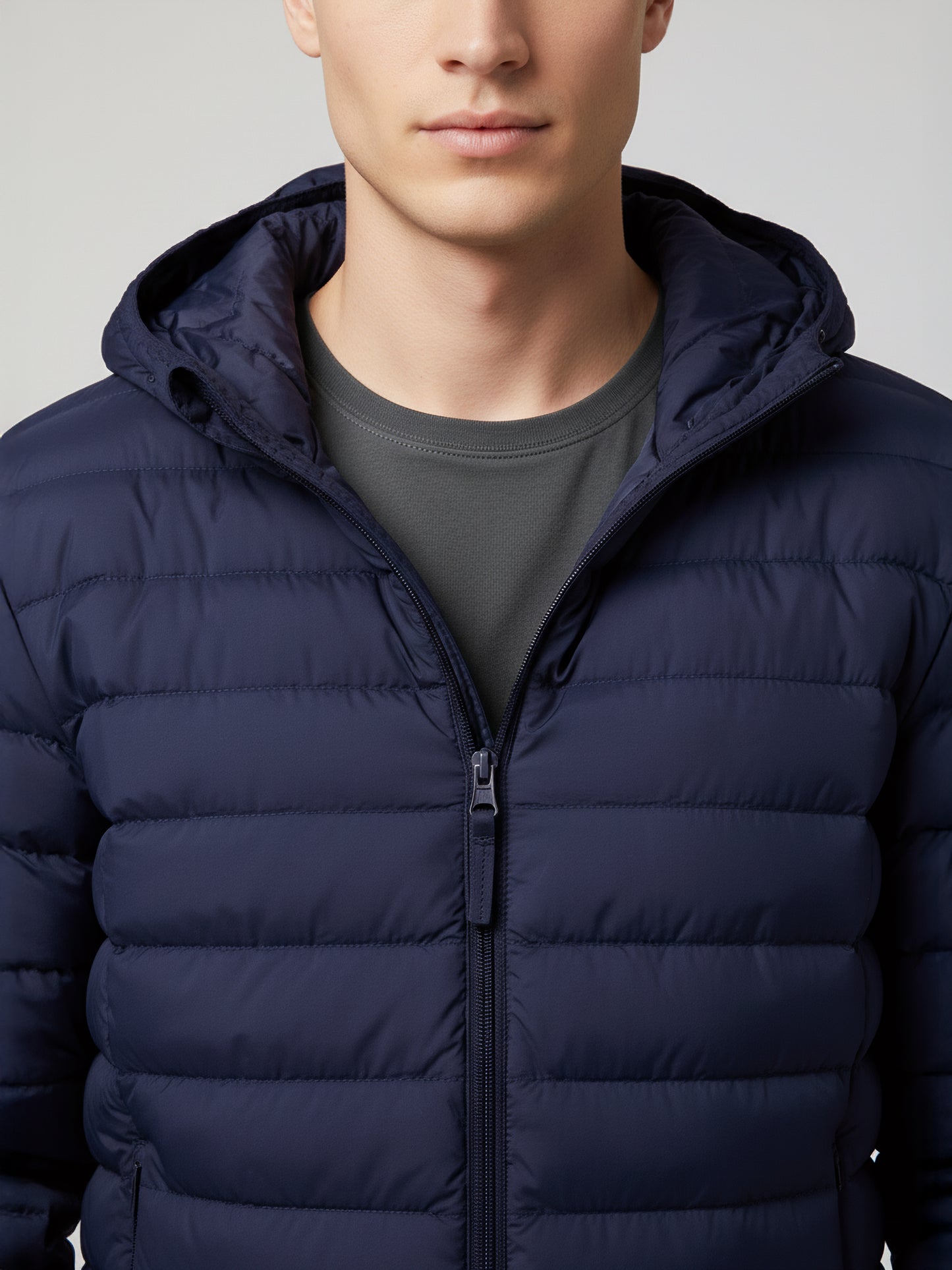 Celio* Men Navy Blue Solid Regular Fit Polyester Jackets