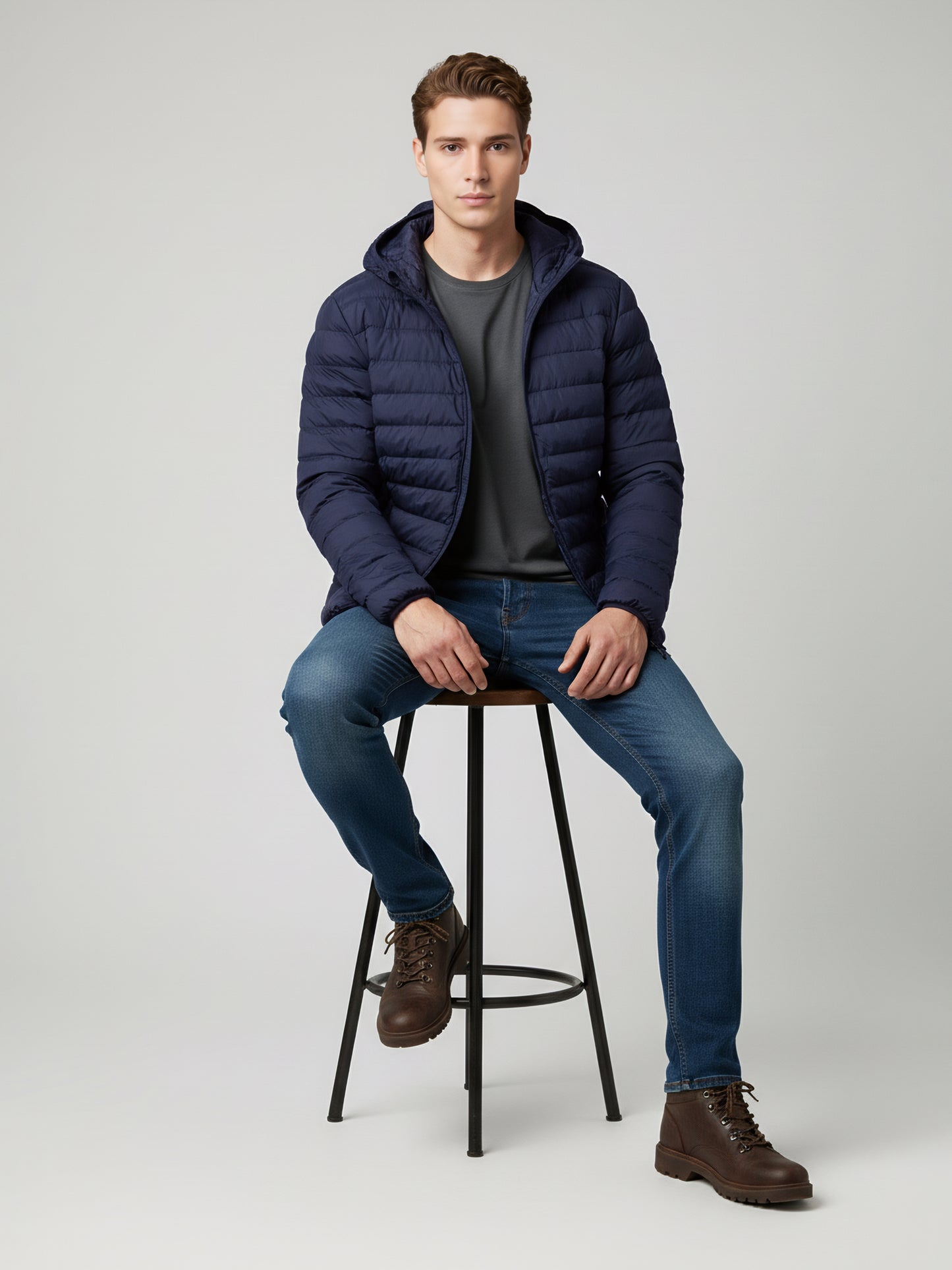 Celio* Men Navy Blue Solid Regular Fit Polyester Jackets