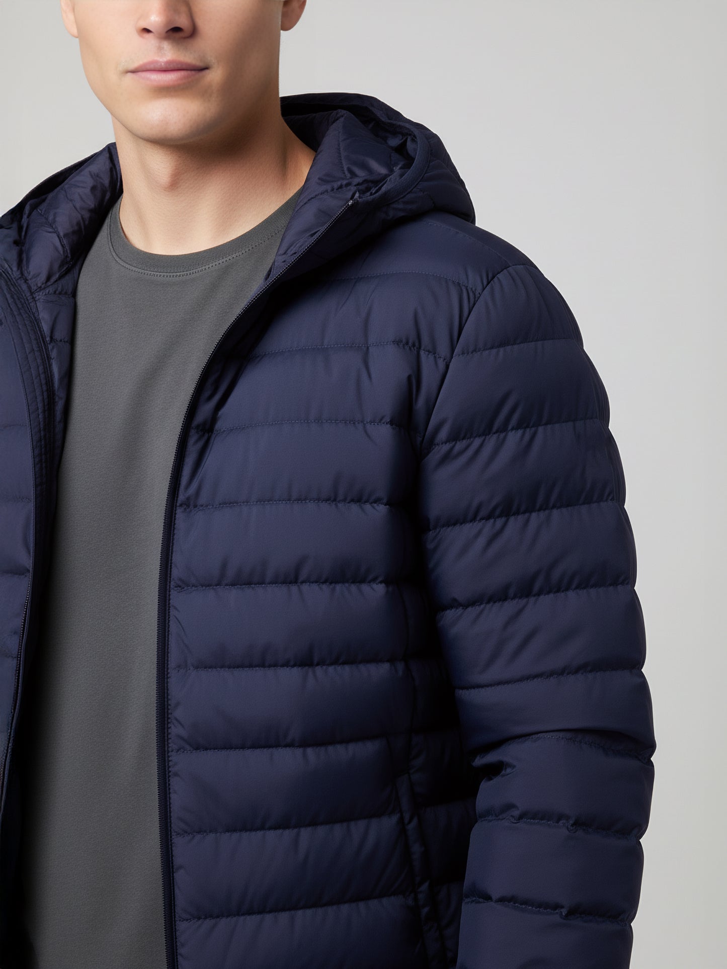 Celio* Men Navy Blue Solid Regular Fit Polyester Jackets