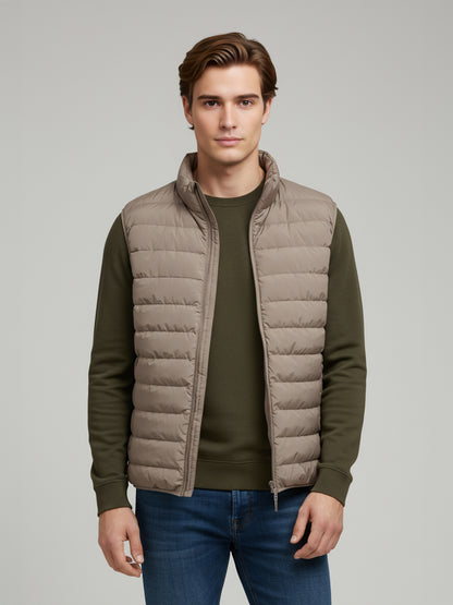 Celio* Men Beige Solid Regular Fit Polyester Jackets