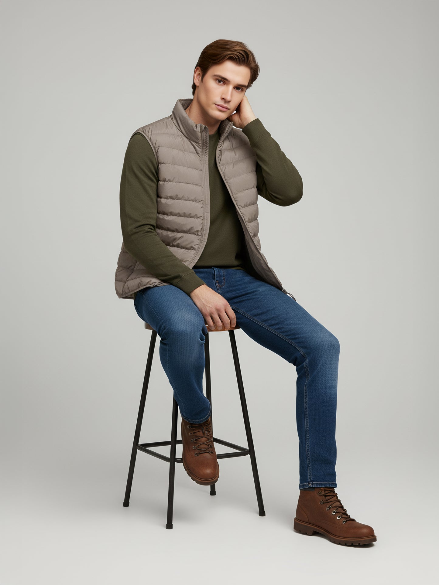 Celio* Men Beige Solid Regular Fit Polyester Jackets