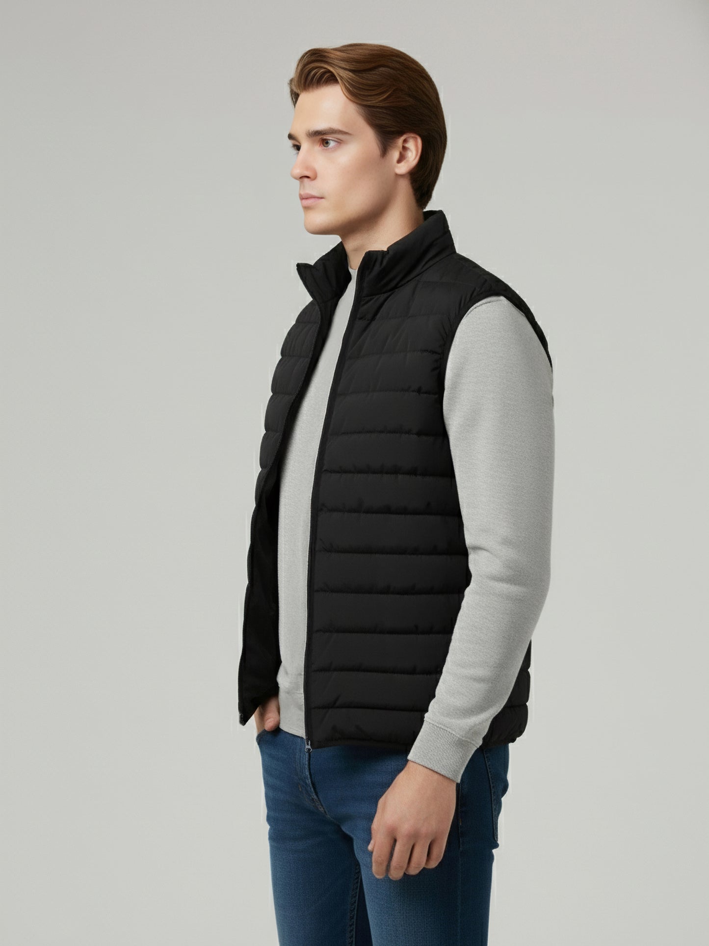 Celio* Men Black Solid Regular Fit Polyester Jackets