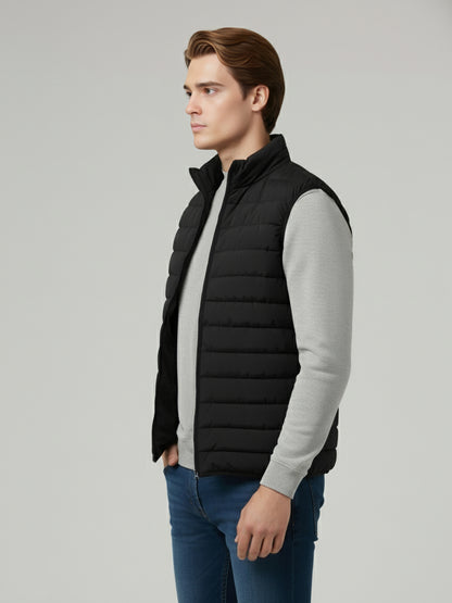 Celio* Men Black Solid Regular Fit Polyester Jackets