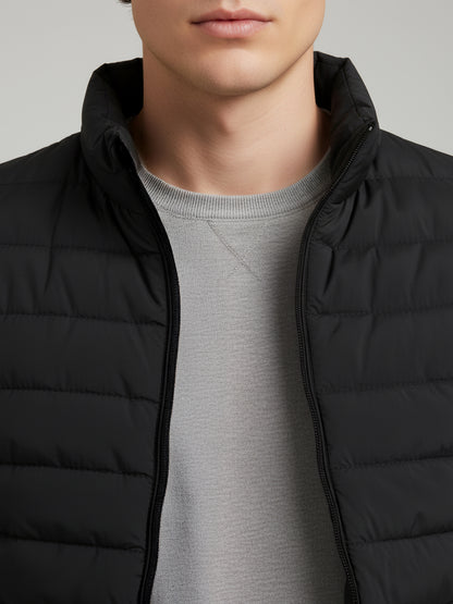 Celio* Men Black Solid Regular Fit Polyester Jackets