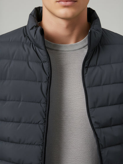 Celio* Men Grey Solid Regular Fit Polyester Jackets