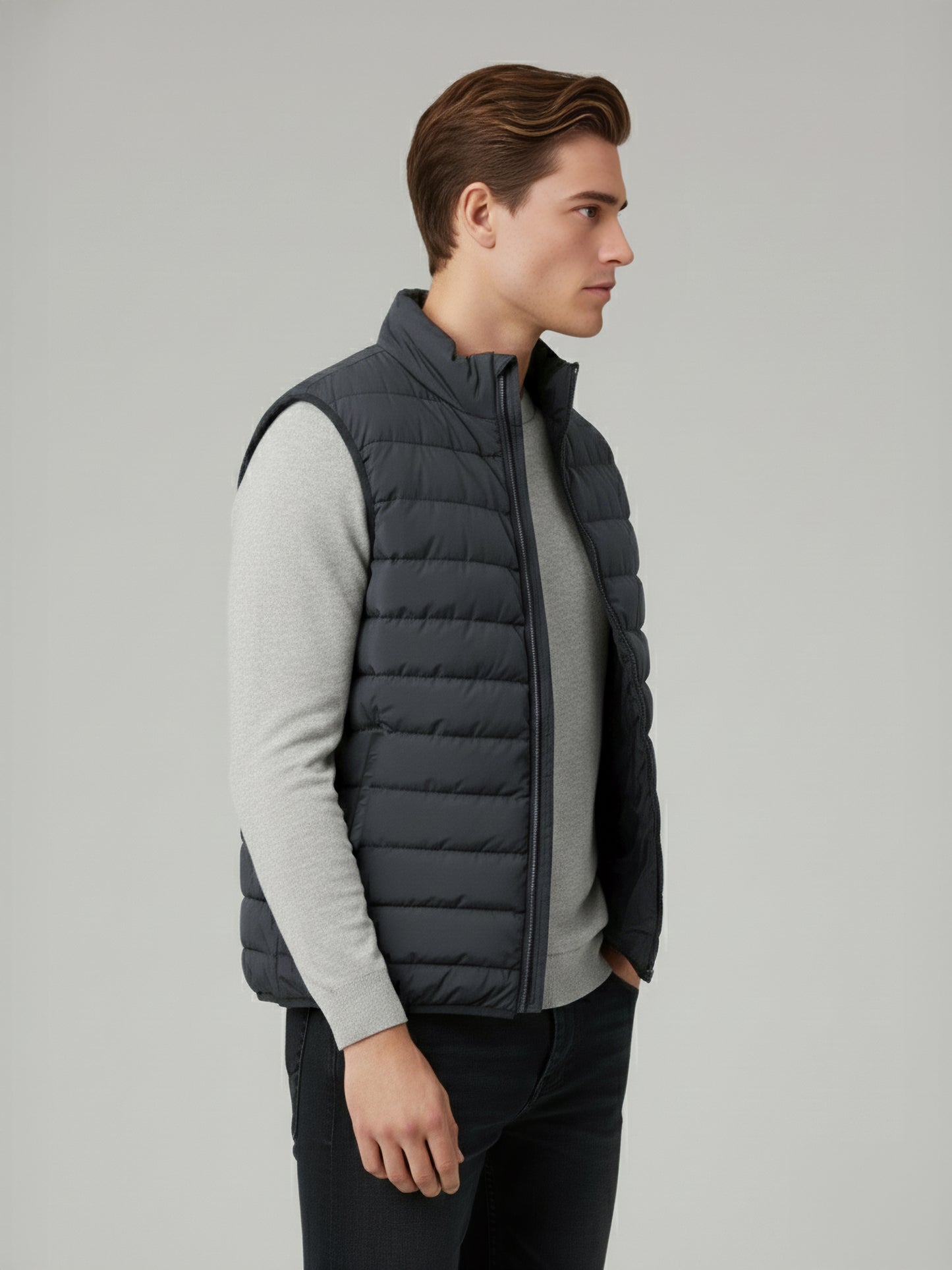 Celio* Men Grey Solid Regular Fit Polyester Jackets