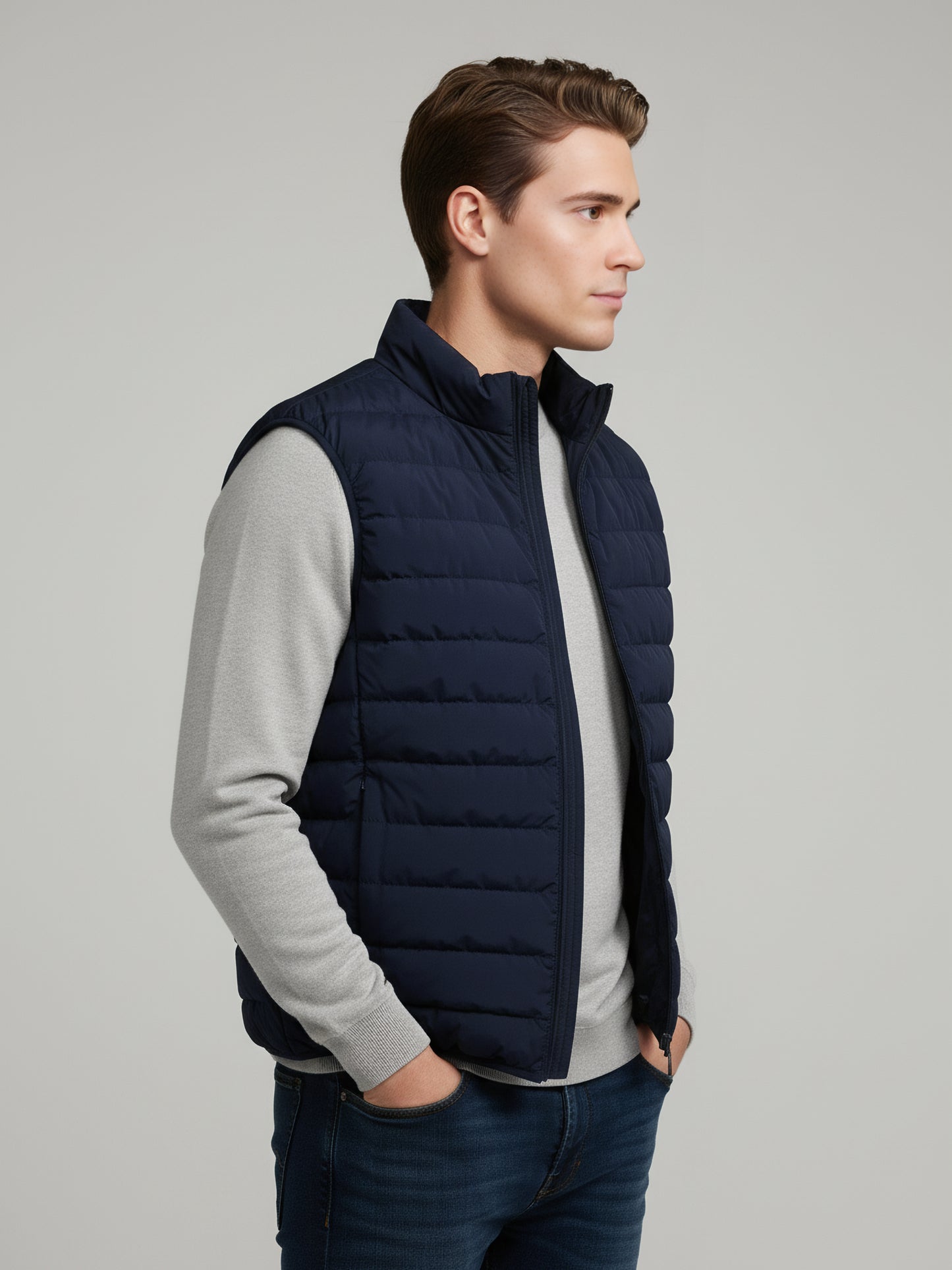 Celio* Men Navy Blue Solid Regular Fit Polyester Jackets