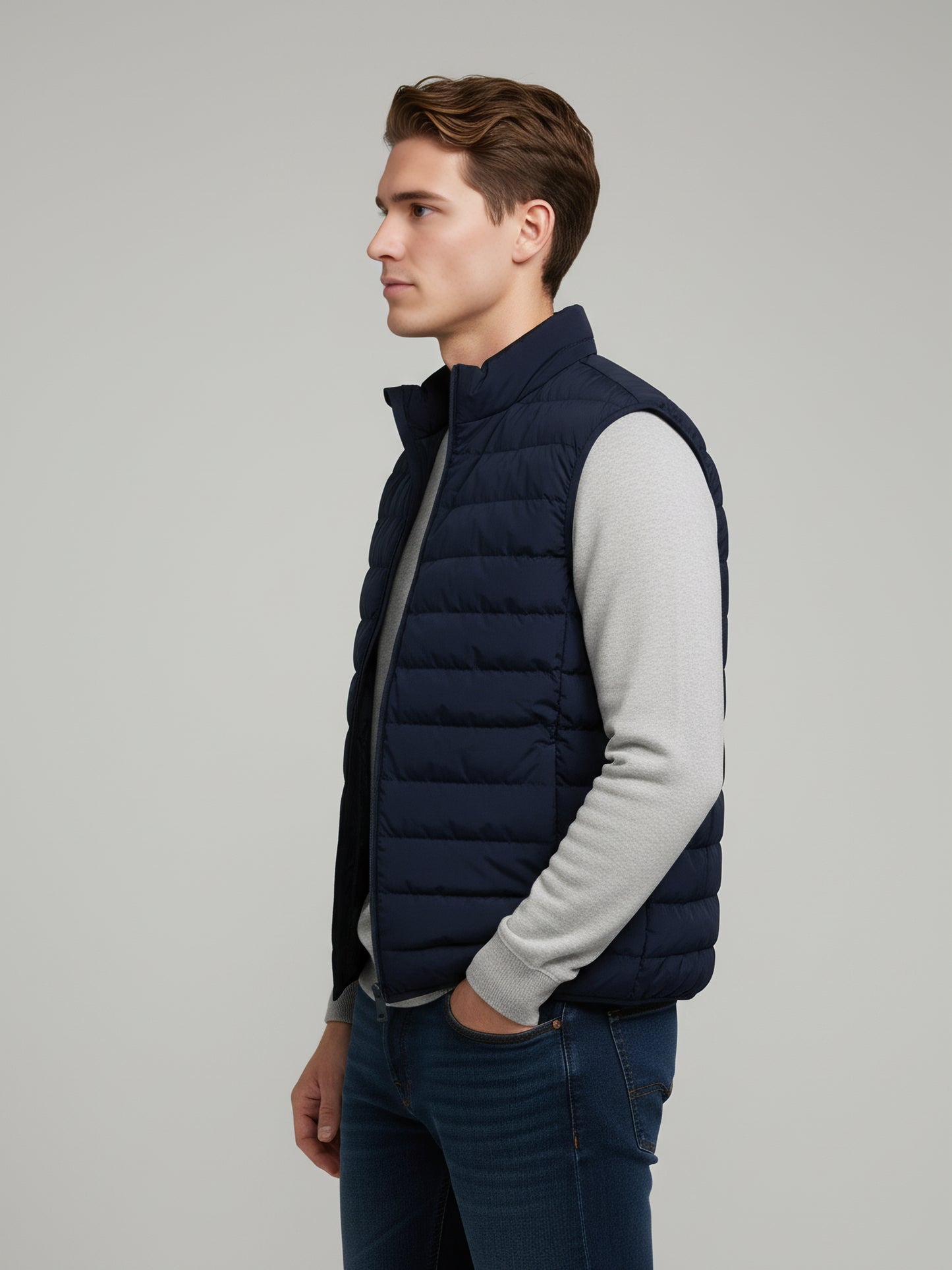 Celio* Men Navy Blue Solid Regular Fit Polyester Jackets