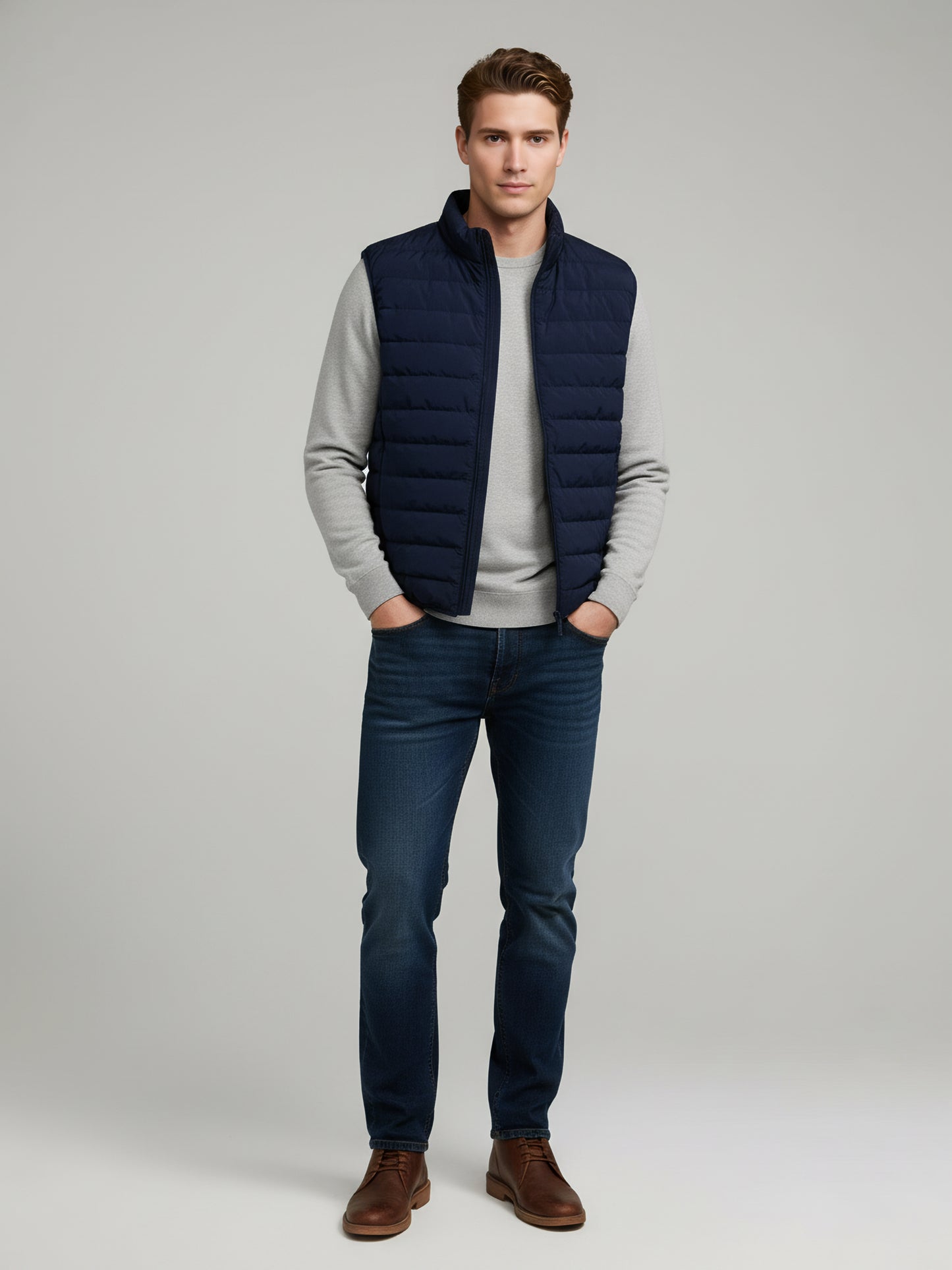 Celio* Men Navy Blue Solid Regular Fit Polyester Jackets