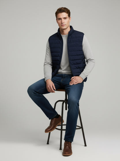 Celio* Men Navy Blue Solid Regular Fit Polyester Jackets