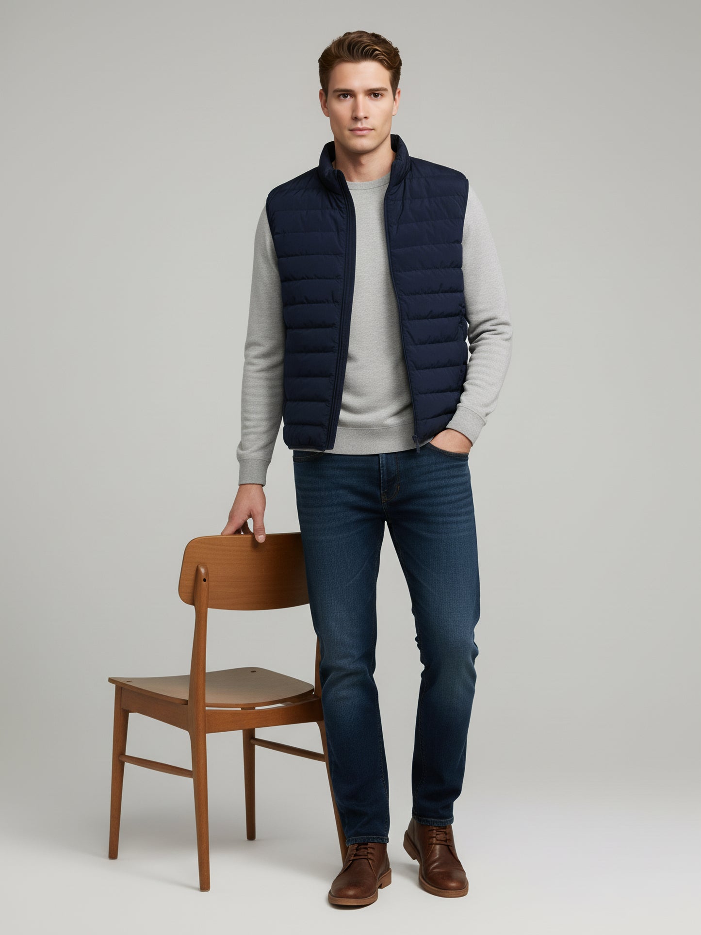 Celio* Men Navy Blue Solid Regular Fit Polyester Jackets