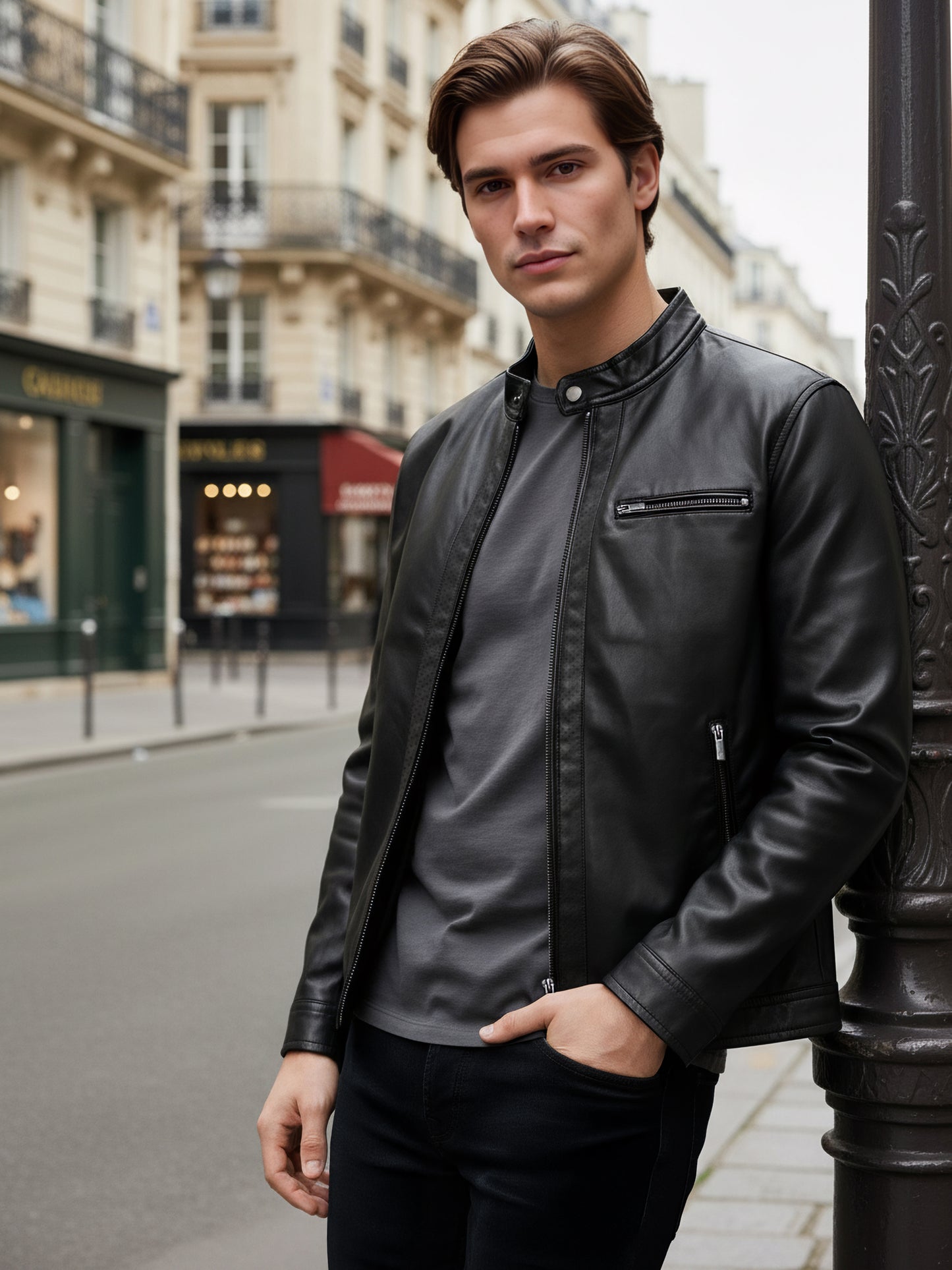 Celio* Men Black Solid Regular Fit Polyester Jackets