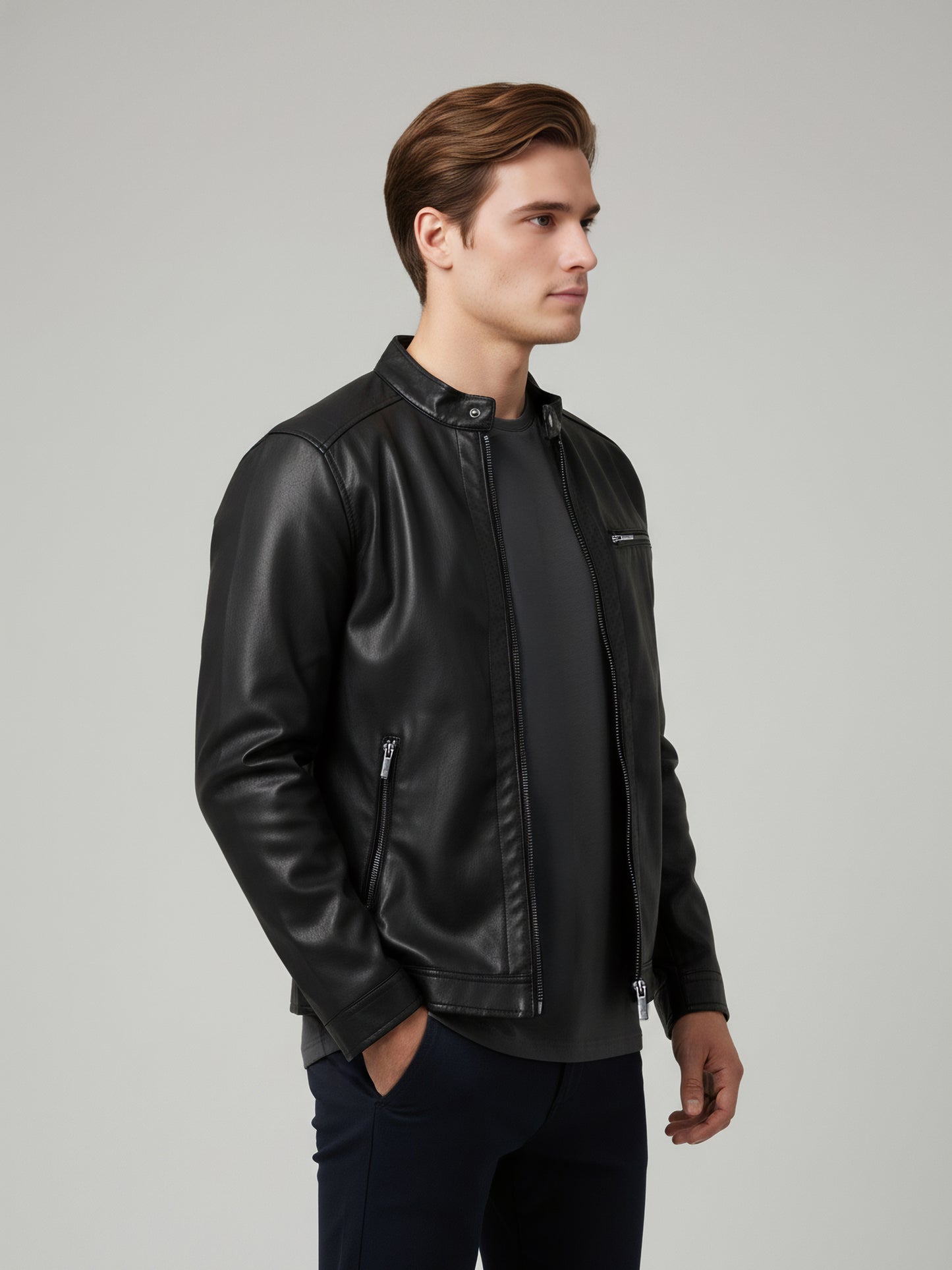 Celio* Men Black Solid Regular Fit Polyester Jackets