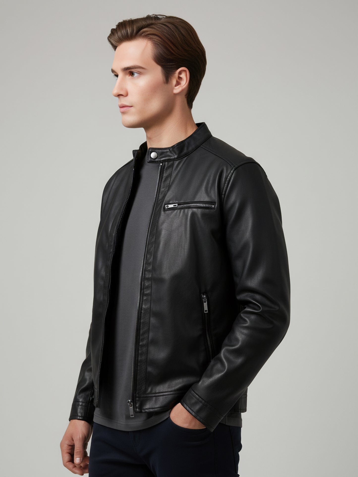 Celio* Men Black Solid Regular Fit Polyester Jackets