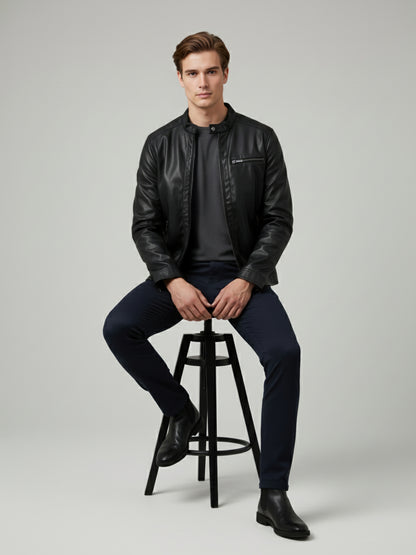 Celio* Men Black Solid Regular Fit Polyester Jackets