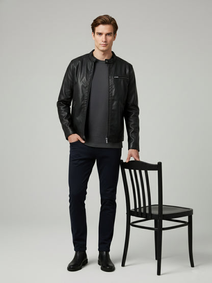 Celio* Men Black Solid Regular Fit Polyester Jackets