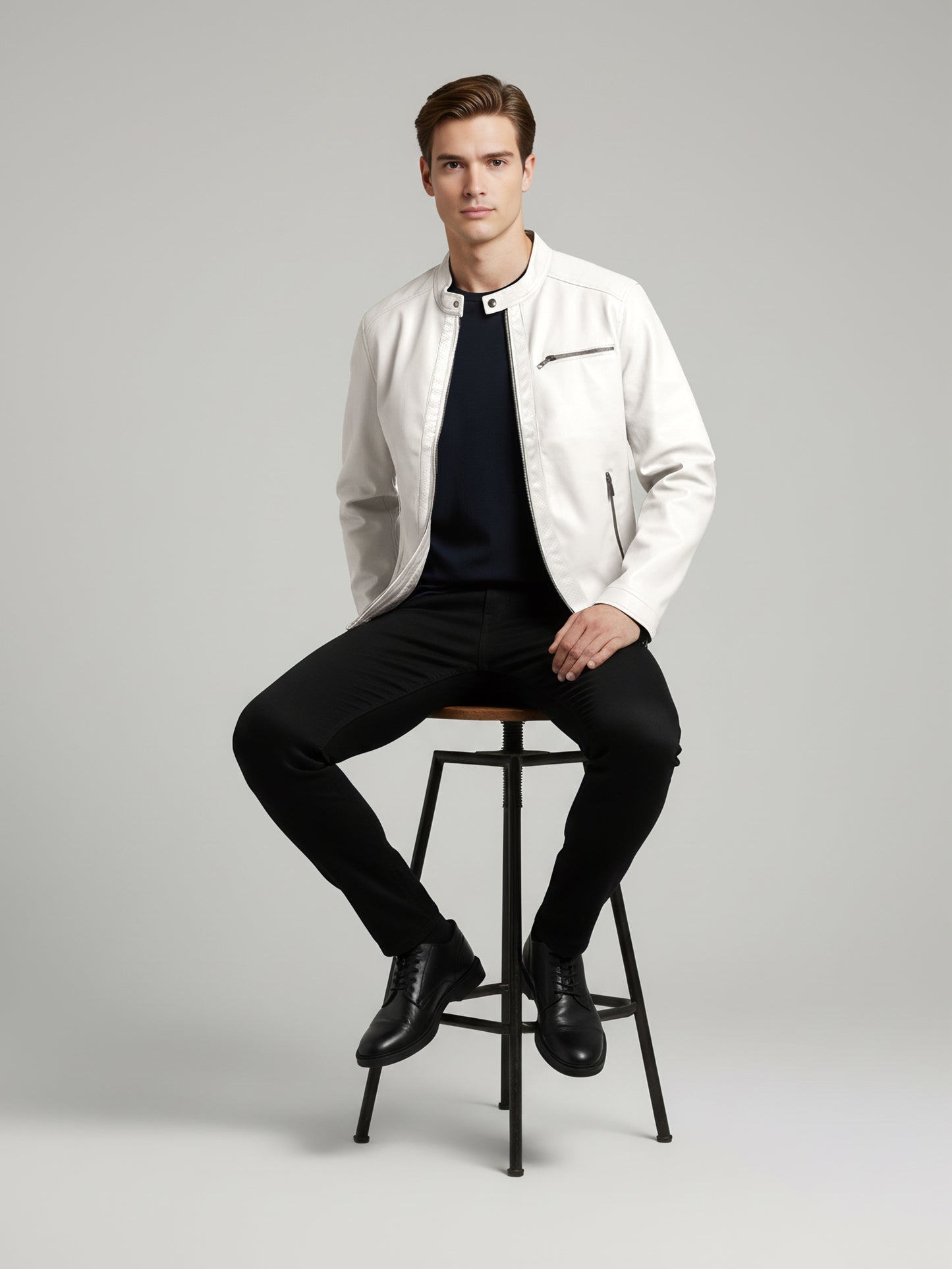 Celio* Men White Solid Regular Fit Polyester Jackets